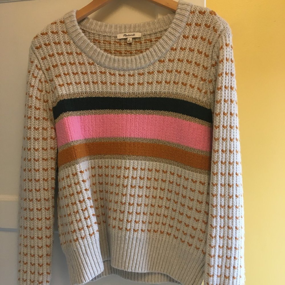 COPY - MADEWELL Striped Barfield Sweater Medium